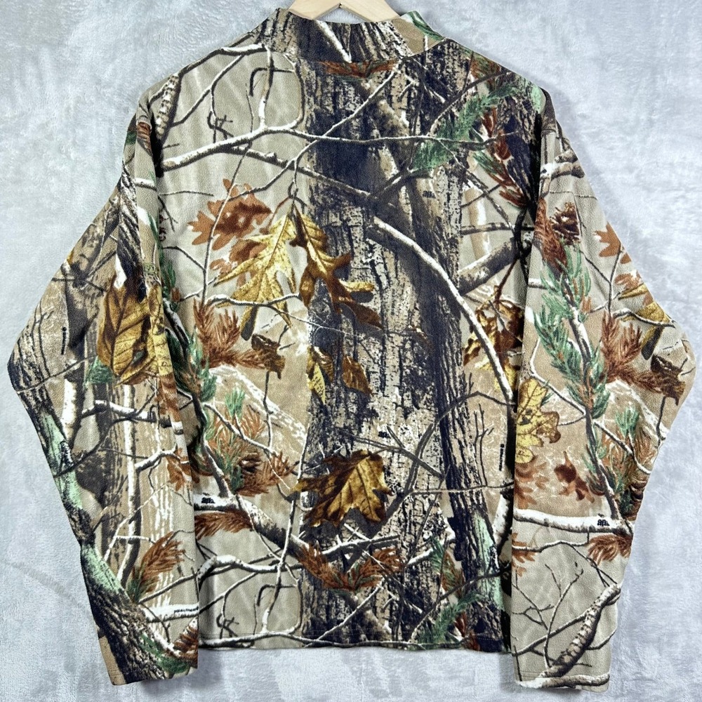 Field & Stream Camo Fleece Pullover Mens XL Real Tree Mock Neck Long Sleeve - Picture 7 of 7